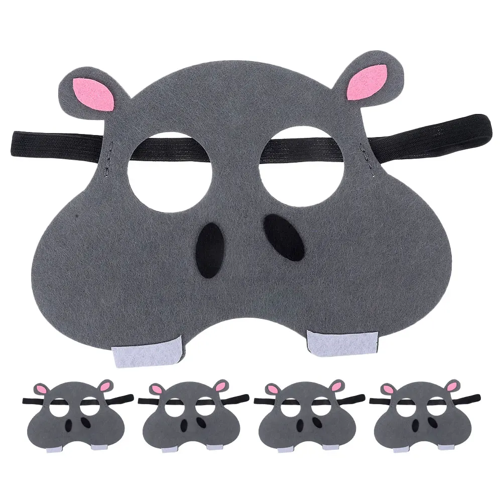 

5pcs Animal Masks Non Woven Cartoon Face Kids Party Costume Reusable Funny Mask for Halloween Carnival Cosplay Decoration