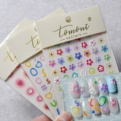 Autocollant adhésif pour ongles, série de gelée de haute qualité, motif fleur, blush, amour, cœur, décoration, Art de manucure et de pédicure, décalcomanies, Design T-2830