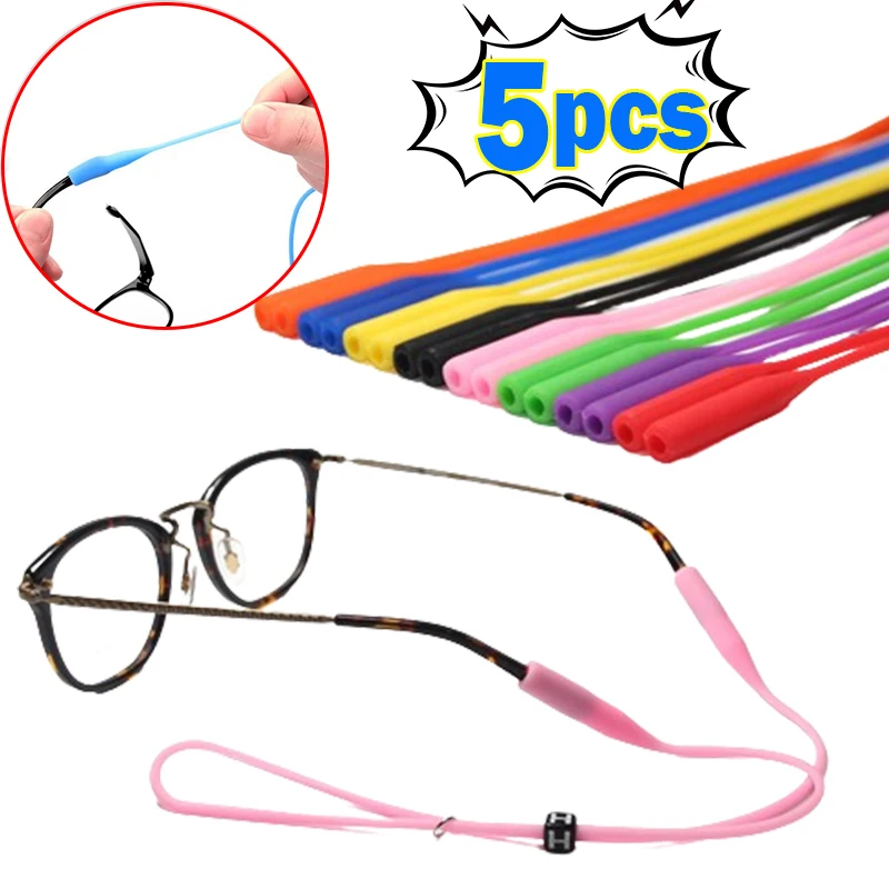 5/1 Pcs Silicone Eyeglasses Strap Children Glasses Safety Band Strap Retainer Sunglasses Band Cord Holder Sports Glasses Rope