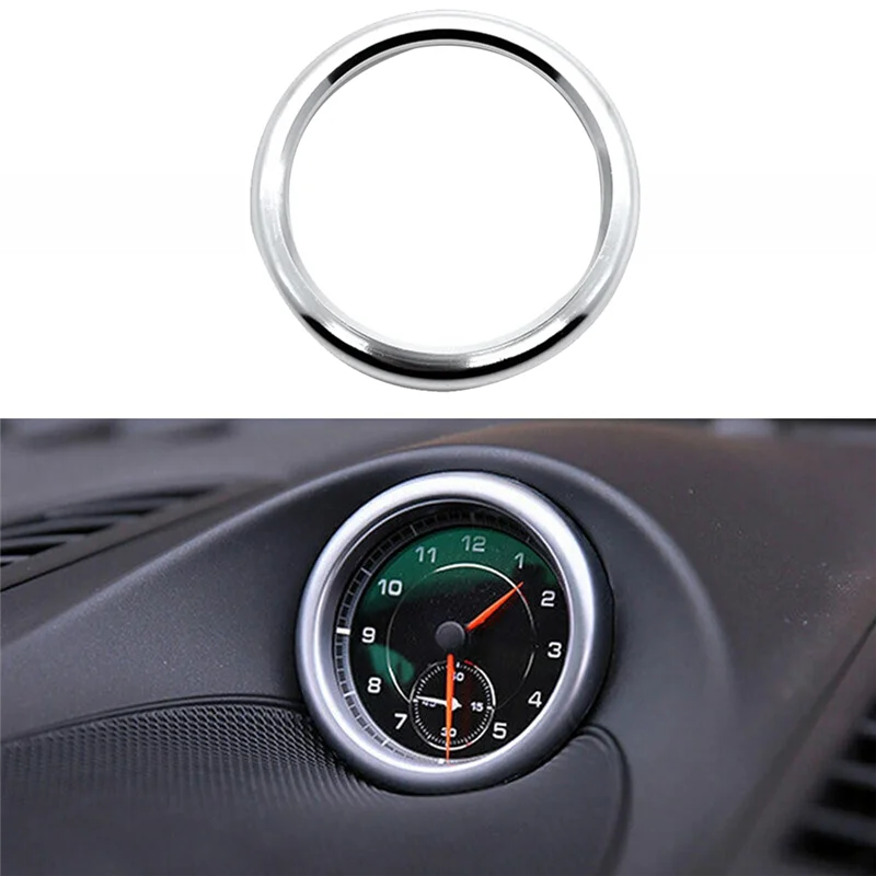 Compass Ring Clock Stopwatch Trim Ring Car Accessories for Porsche Panamera 911 Cayenne Macan,Silver