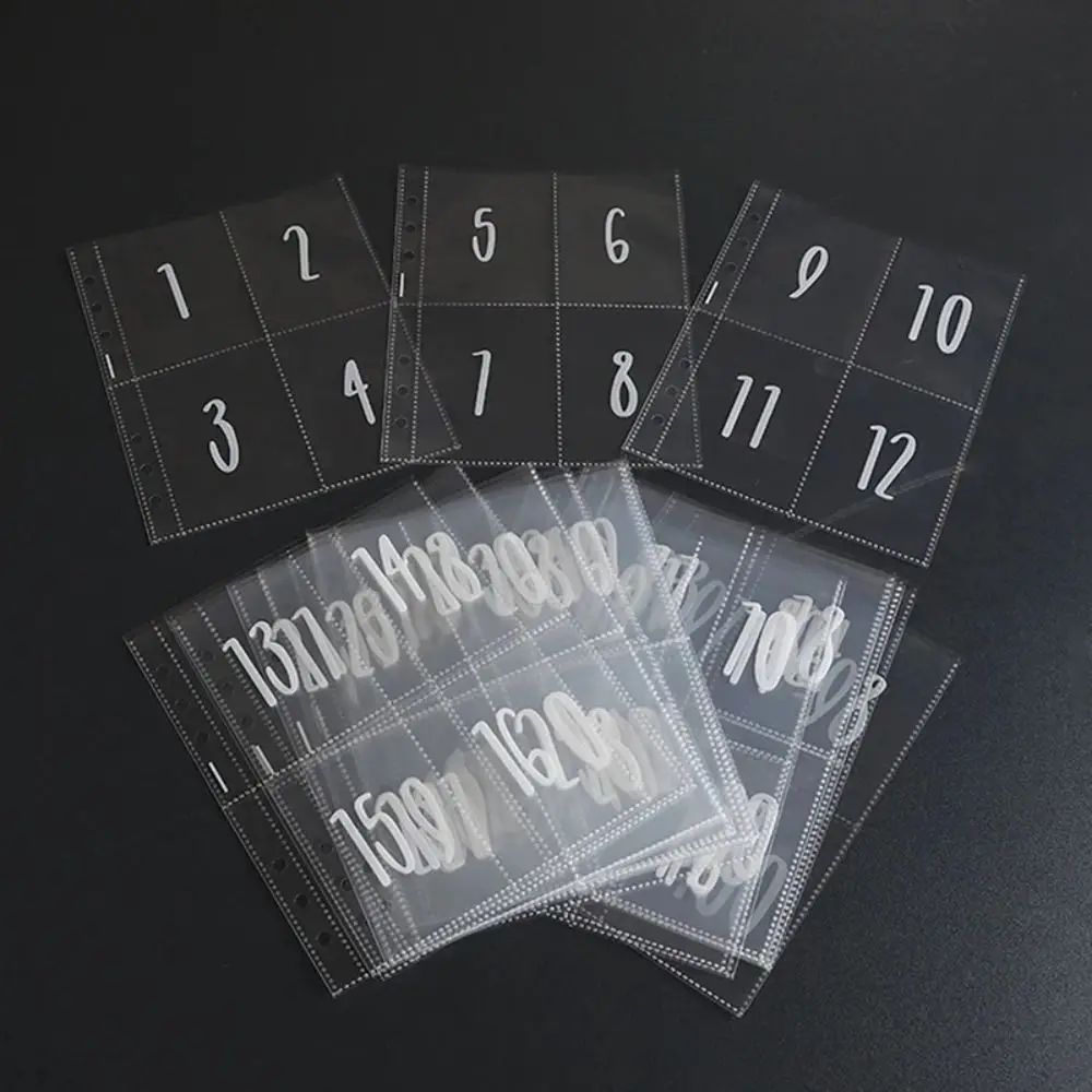 Budget Tool 4 Pocket Money Challenge Envelopes A5 1~100 Numbers Money Pockets Refill Pages Cash Filler Envelopes