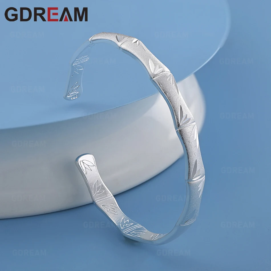 GDREAM 925 Sterling Silver Bamboo-Shaped Bangle - A Unique Gift For Women, Versatile For Events And Jewelry