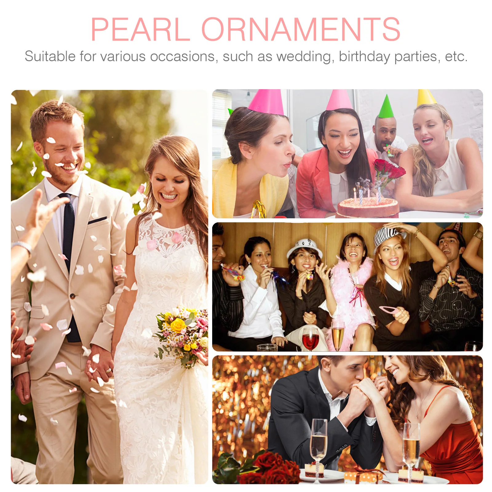 

125pcs Pearl Filler Artificial Pearls for Wedding Party Artificial Pearls Craft DIY Decorations Lightweight