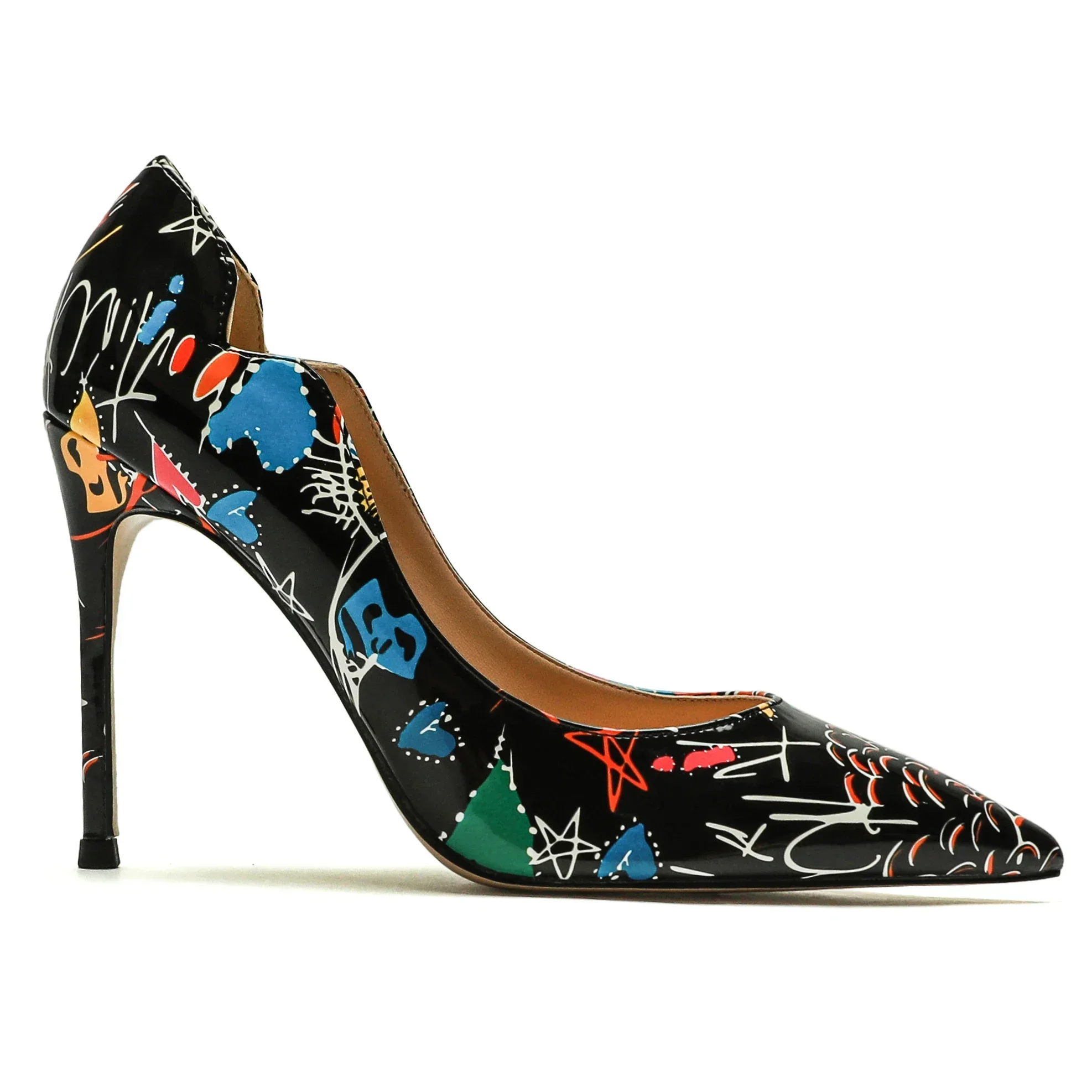 【Measure Your Feet Length Before Order】Elegant Luxry Designer Woman Pumps Sexy Fashion High Heels Graffiti Lady Shoes 41-CHC-33