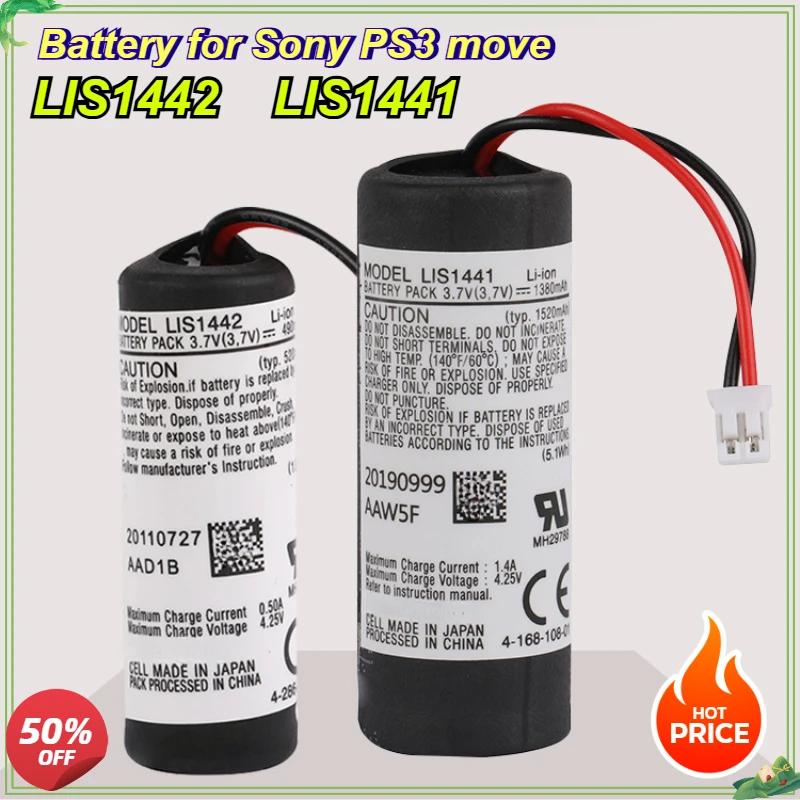 3.7V 490mAh/1380mAh LIS1442  LIS1441 Replacement Battery for Sony PS3 Move Playstation 3 Series Controller CECH-ZCM1E CECH-ZCM1