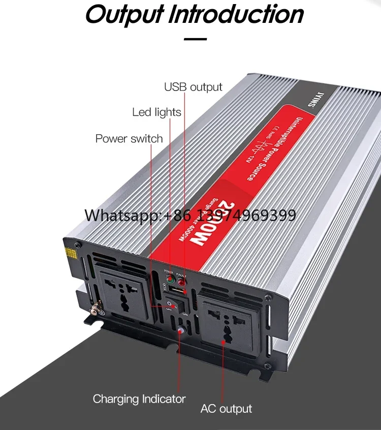 JYINS Brand 2000W/4000W Modified Sine Wave Single Output Power Inverter with NFC and Charger