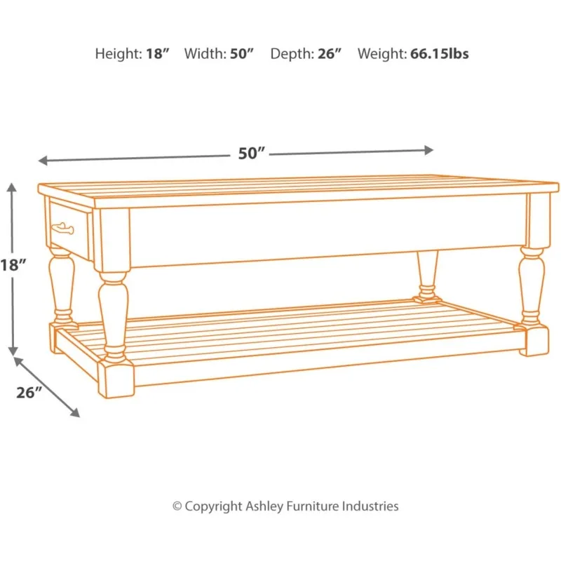 Shawnalore Rechteckiger rustikaler Cocktailtisch, weiß getüncht