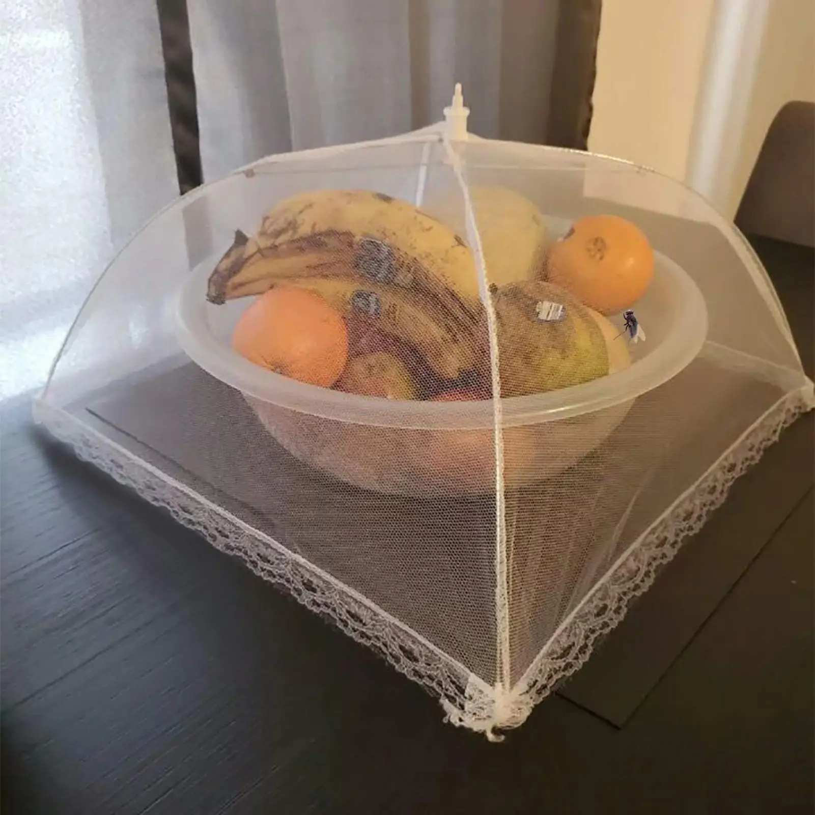 Mesh Food Covers 14.96x14.96in Foldable Reusable Mesh Protector Net Screen Food Tent For Dining Table Kitchen Serving BBQ Party