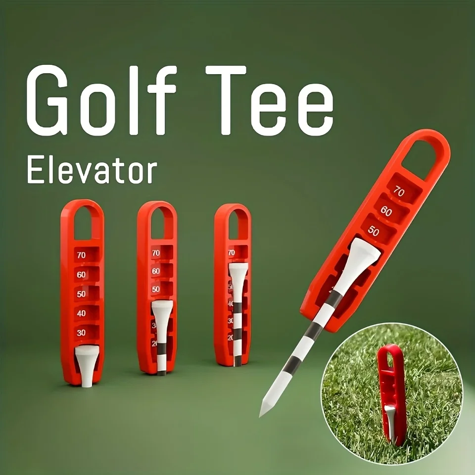 Adjustable Golf Tee Depth Setting Tool with Puller - Easy Grip, Precision Height Adjustment, Ideal for Consistent Tee Placement