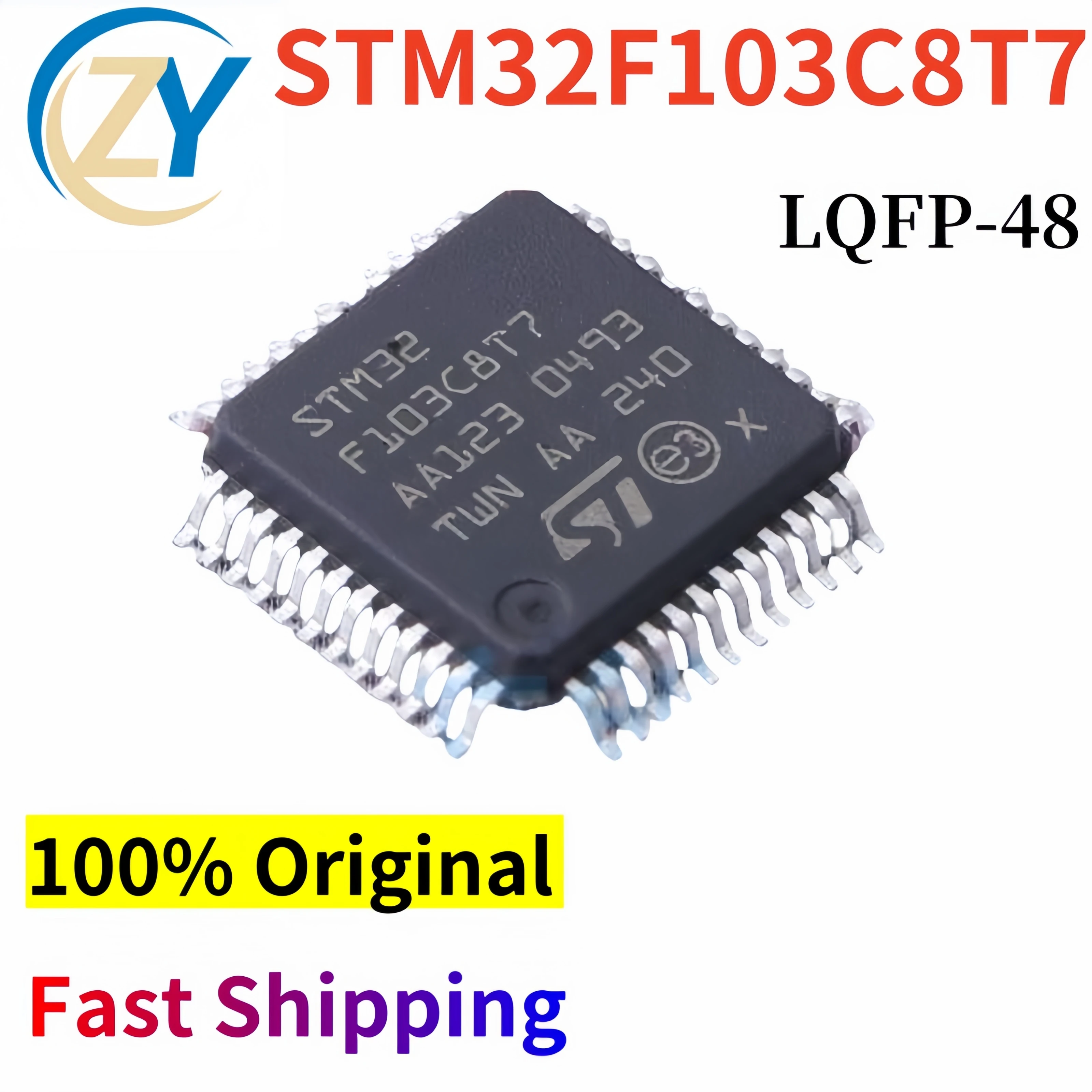 New & Original STM32F103C8T7 ARM CortexM STM32F103 64kB LQFP48 Guaranteed Quality