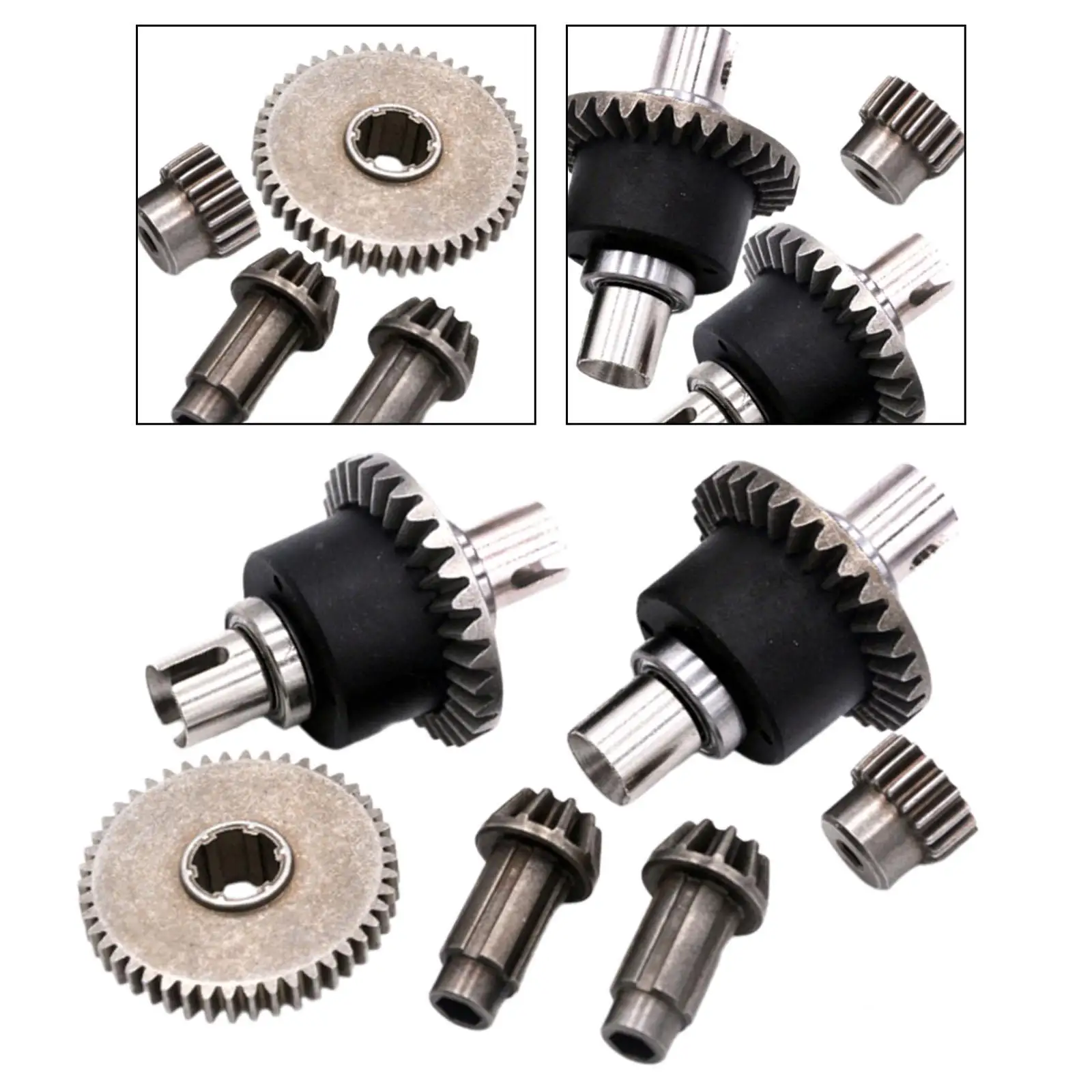 RC Car Metal Differential Gears Upgrade Part 1/16 Scale Front Rear Axle Kit for 16102 16103 Model Truck Spares