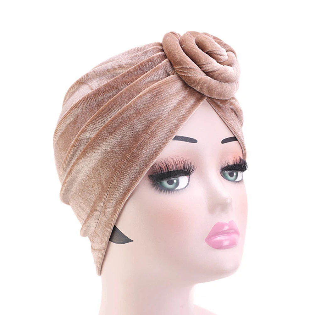 

2pcs Velvet Headscarf Hats Lightweight Comfortable Sleep Shower Use Women Ethnic Style Bohemian Turban Cap African Wrap