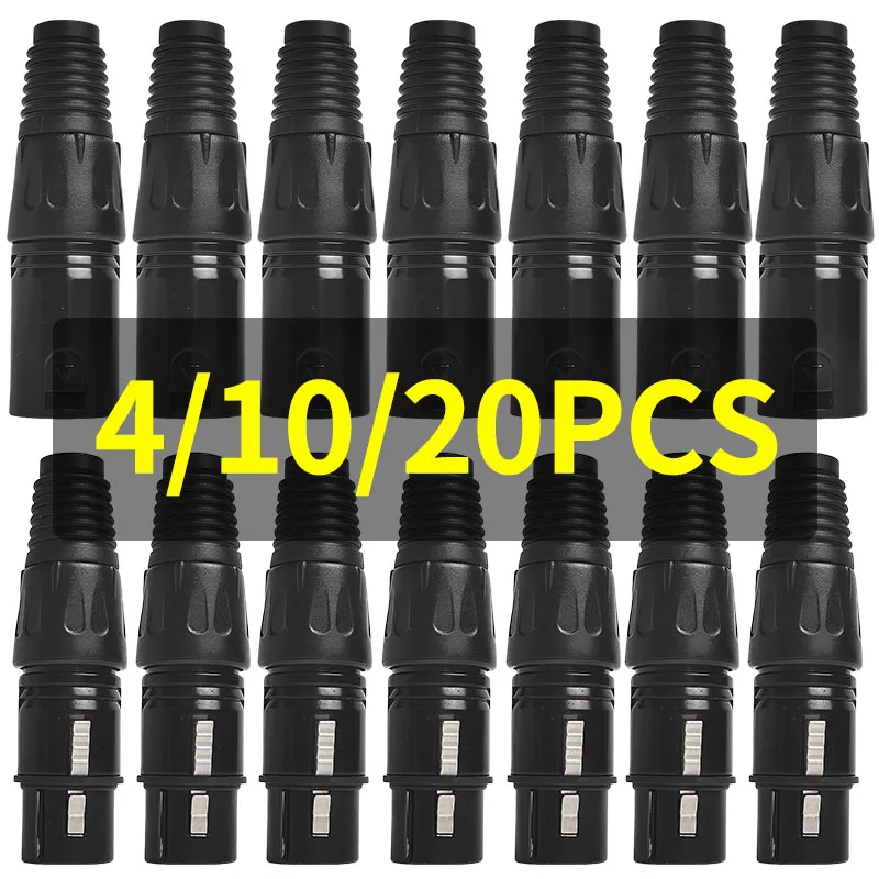 4/10/20pcs 3-Pin XLR Male to Female Adapter - Balanced Audio Plug for Microphone Mixer Speaker