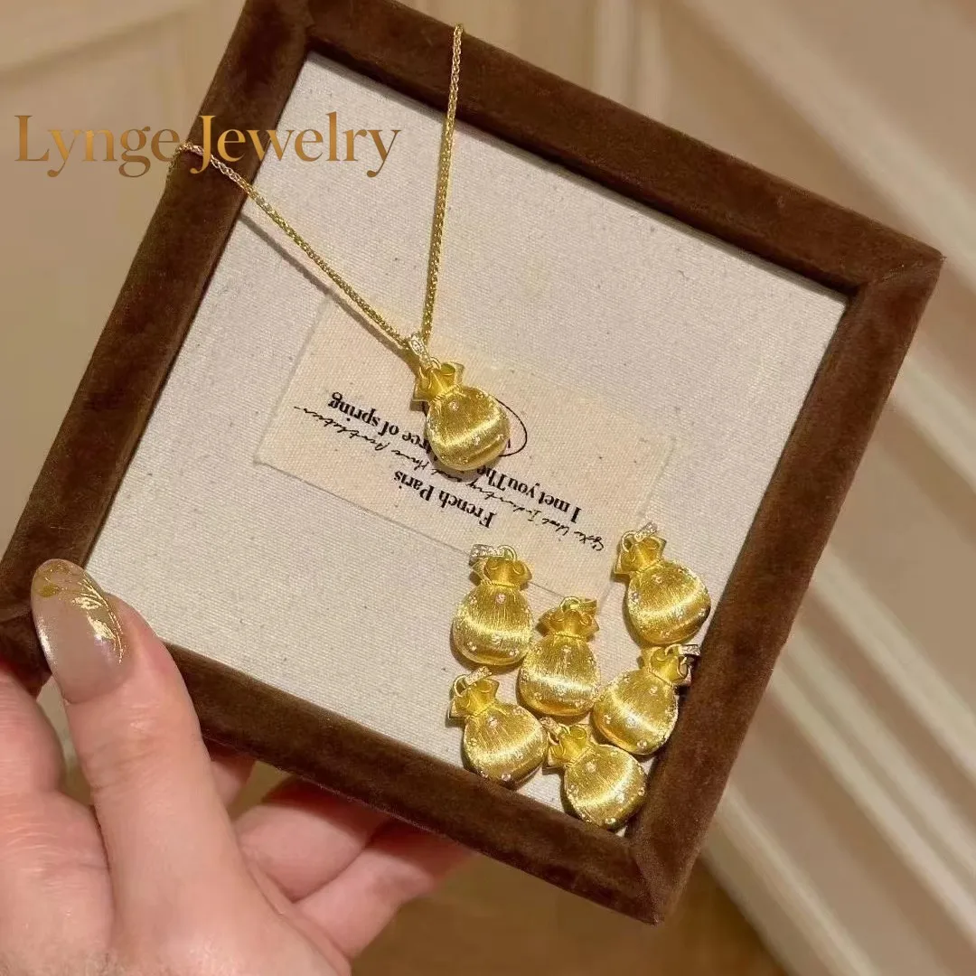

Lynge Jewelry Real 18K Gold Lucky Bag Pendant for Woman Luxury AU750 Pendant Necklace Fine Jewelry High-quality Banquet Gift