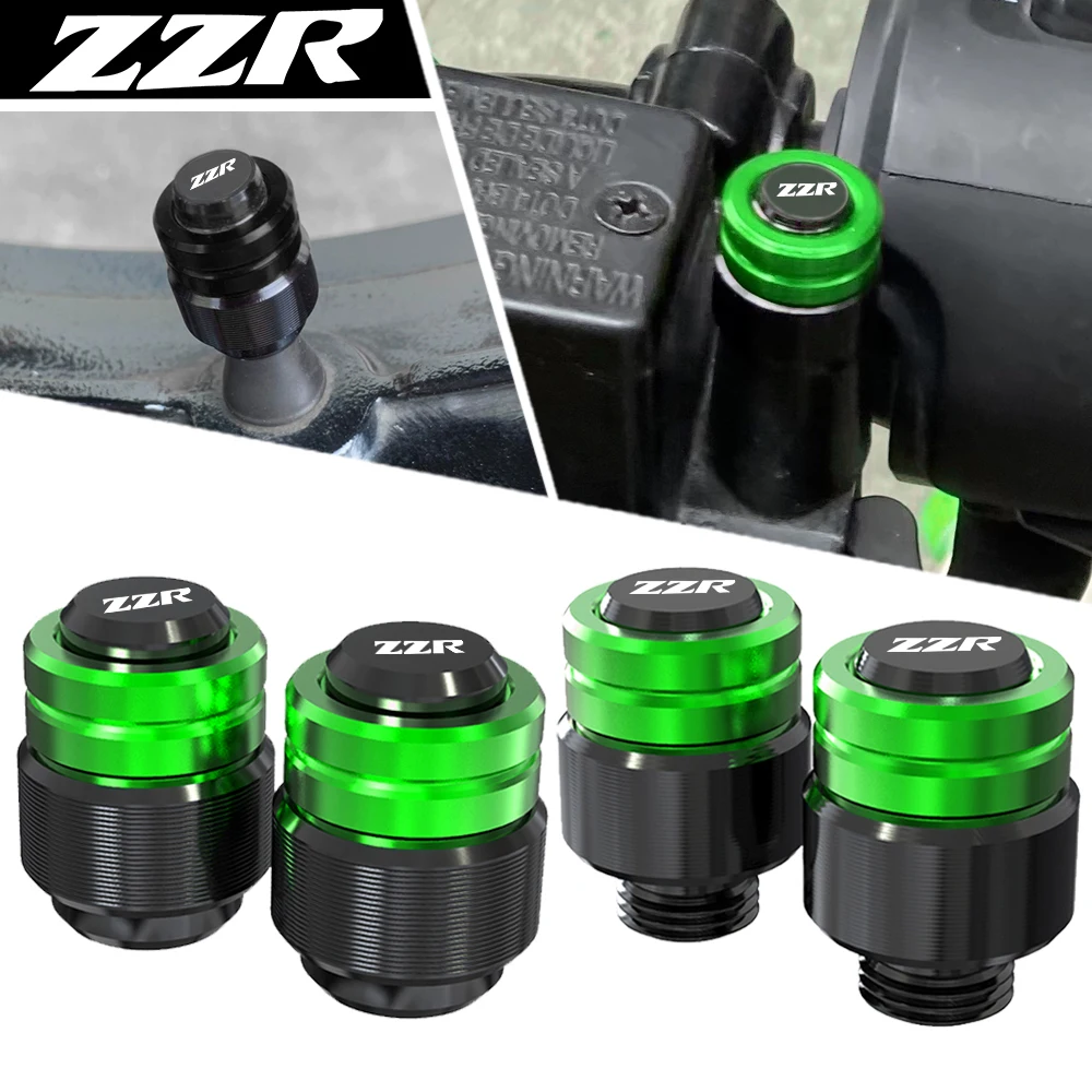 

FOR KAWASAKI ZZR250 ZZR600 ZZR1200 ZZR1400 ZZR 1400 Motorcycle Rearview Mirror Plug Hole Screw Cap & Tire Valve Stem Caps Cover