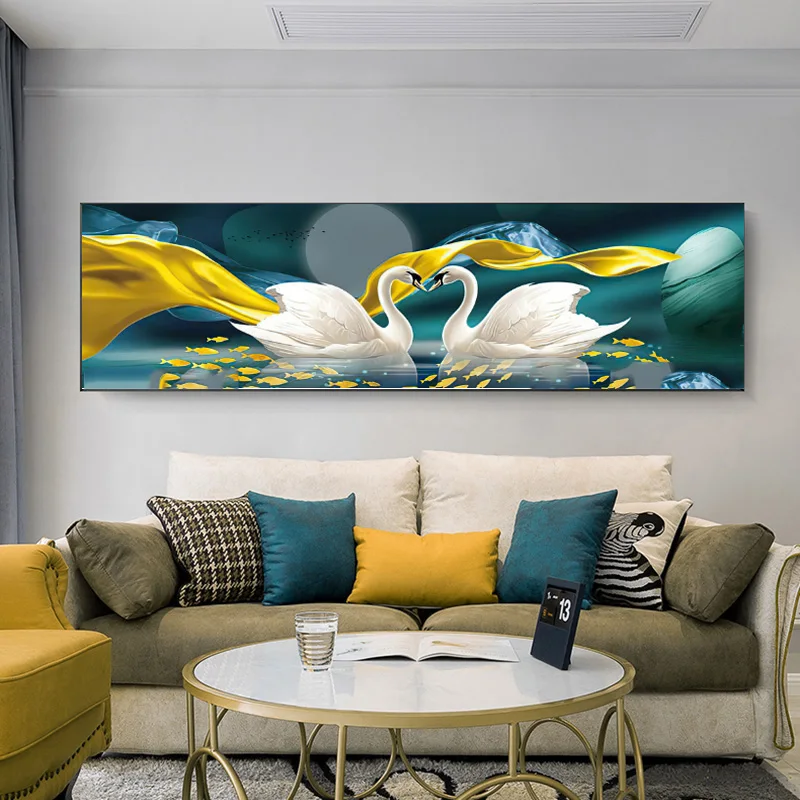 

Modern Light Luxury Swan Poster Canvas Print Picture European Simplicity Is Suitable For Living Room Bedside Home Decoration