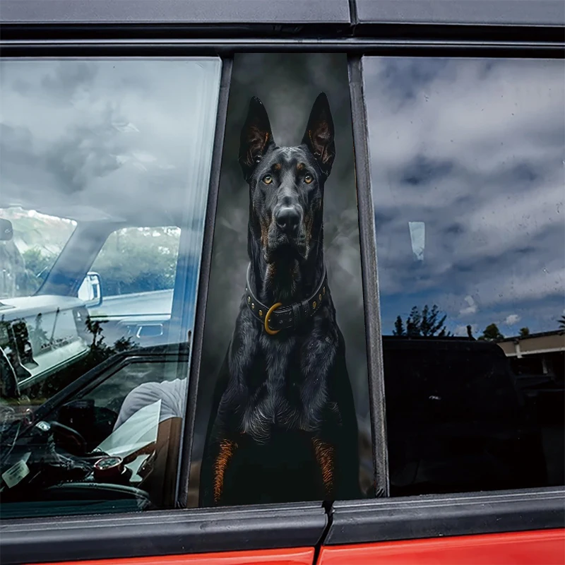 

2 pieces of automotive B-pillar stickers Dobermann Protective film, PVC material film