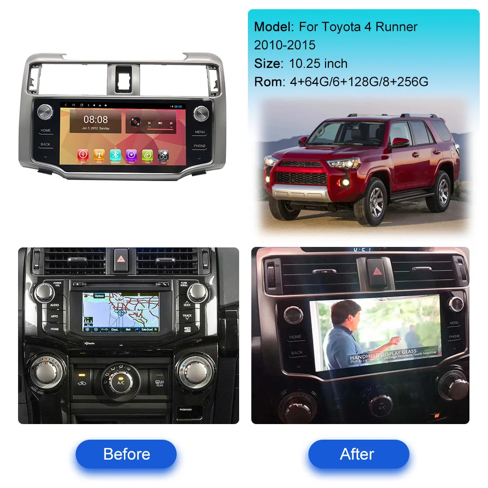 Touch Screen Car Radio For Toyota 4Runner 2010-2015 Android GPS Automotive Multimedia Auto Radio Stereo Receiver Head Unit