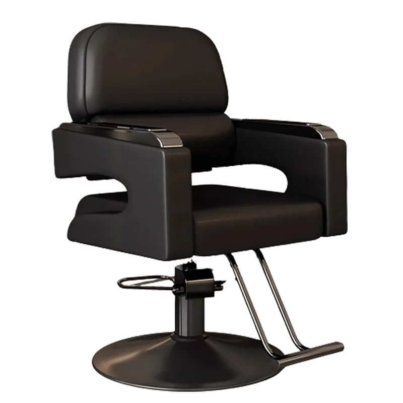 Adjustable Black Barber Chair Comfy Footrest Luxury Modern Hairdresser Chair Luxury Trendy Silla De Barbero Salon Furniture