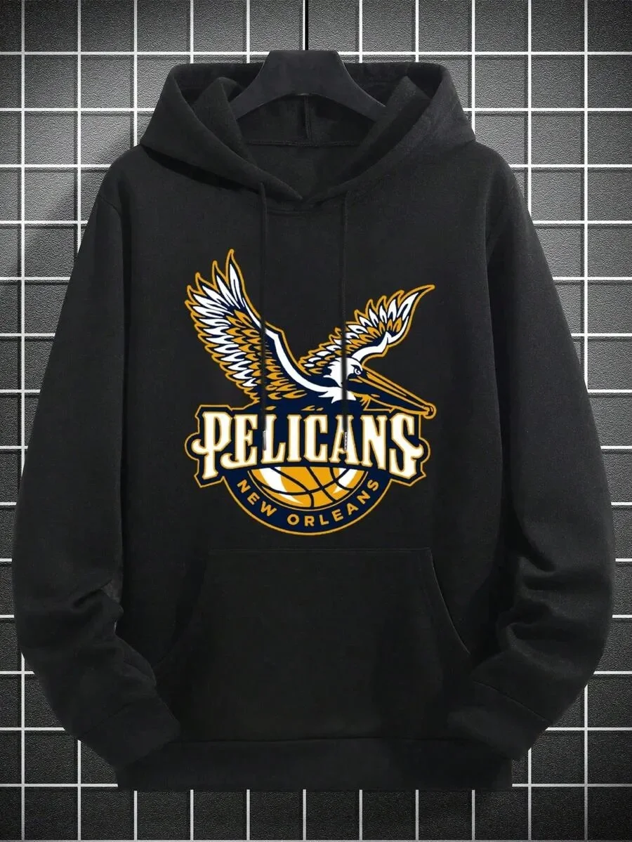 

New Orleans Pelicans Fan Cotton Hoodie，Featuring The Team's Iconic Pelican Logo and “PELICANS” Text，Perfect for Die - Hard Fans