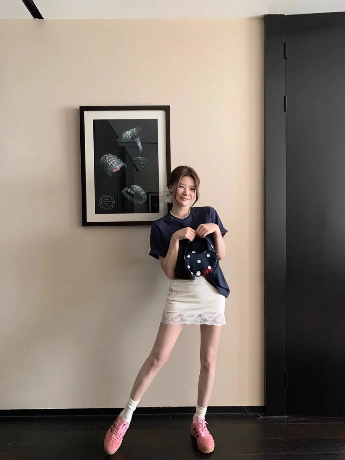 أنيقة السيدات أزياء من الدانتل المرقعة الساتان ألف خط تنورة الصيف عالية الخصر بلون خمر تنورة صغيرة النساء ملابس بسيطة #4