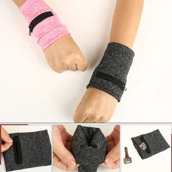 Sports Storage Bags Unisex Wrist Pockets Zipper Wallet Wristband Sweatband Running Fitness Hand Guards Elastic Purse Wallets