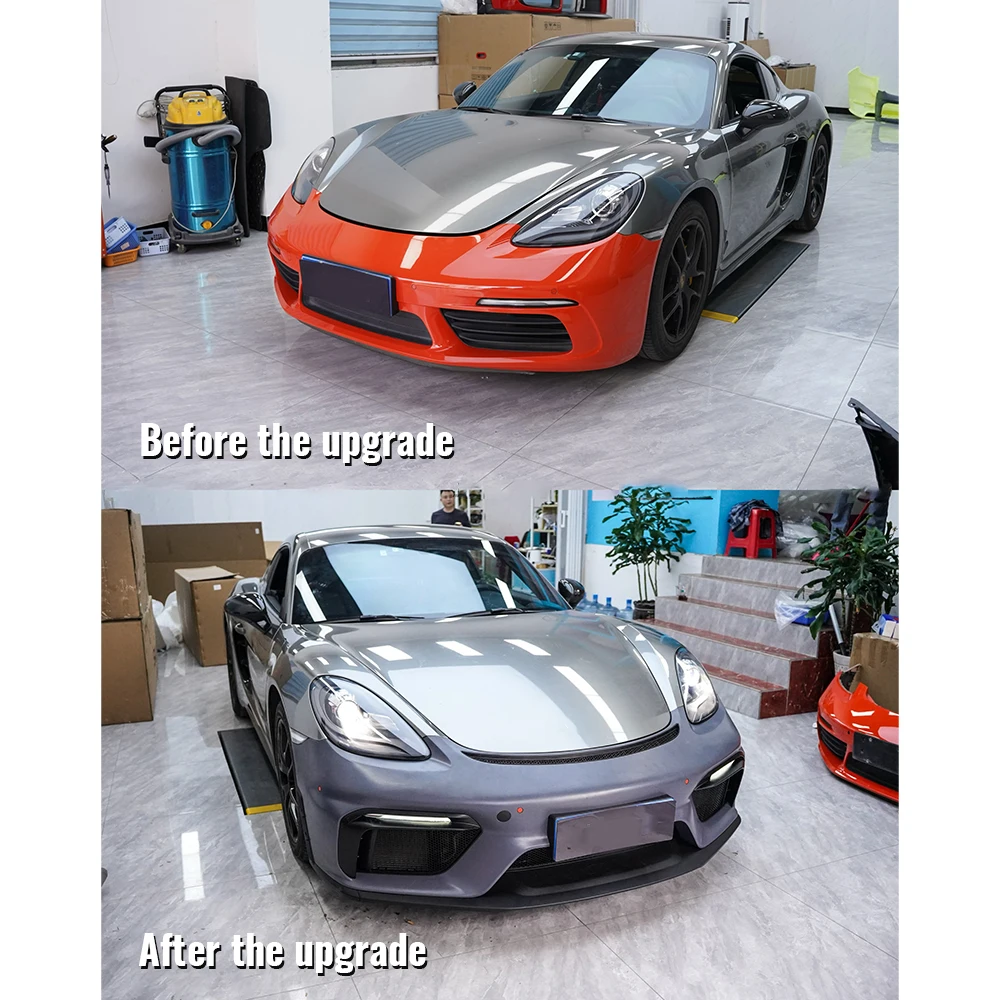 Front and Rear Bumpers Old to New Full Body Kit Cars for porsche 718 Boxster 2016-2024 Modified Front and Rear Bumpers