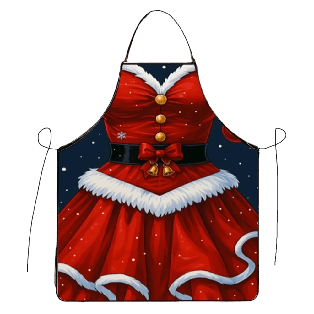 Cross Strap Christmas Apron Stain-Resistant Creative Xmas Kitchen Apron Oil-Resistant Washable Santa Cooking Apron Unisex