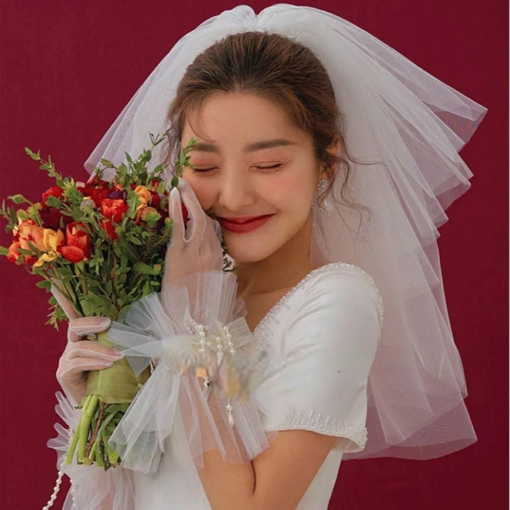 

Wedding Bride Veil for Marriage Decoration with Comb for Woman Elegant Bridal Veils Soft Bride to Be Beautiful