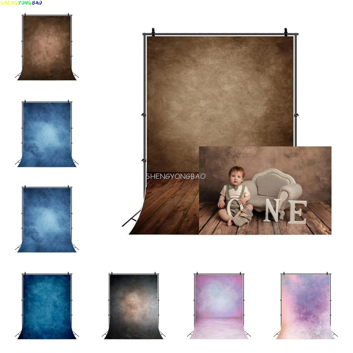 Vintage Abstract Gradient Background Birthday Party Deco Pregnant Texture Newborn Family Portrait Photography Backdrop RO-18