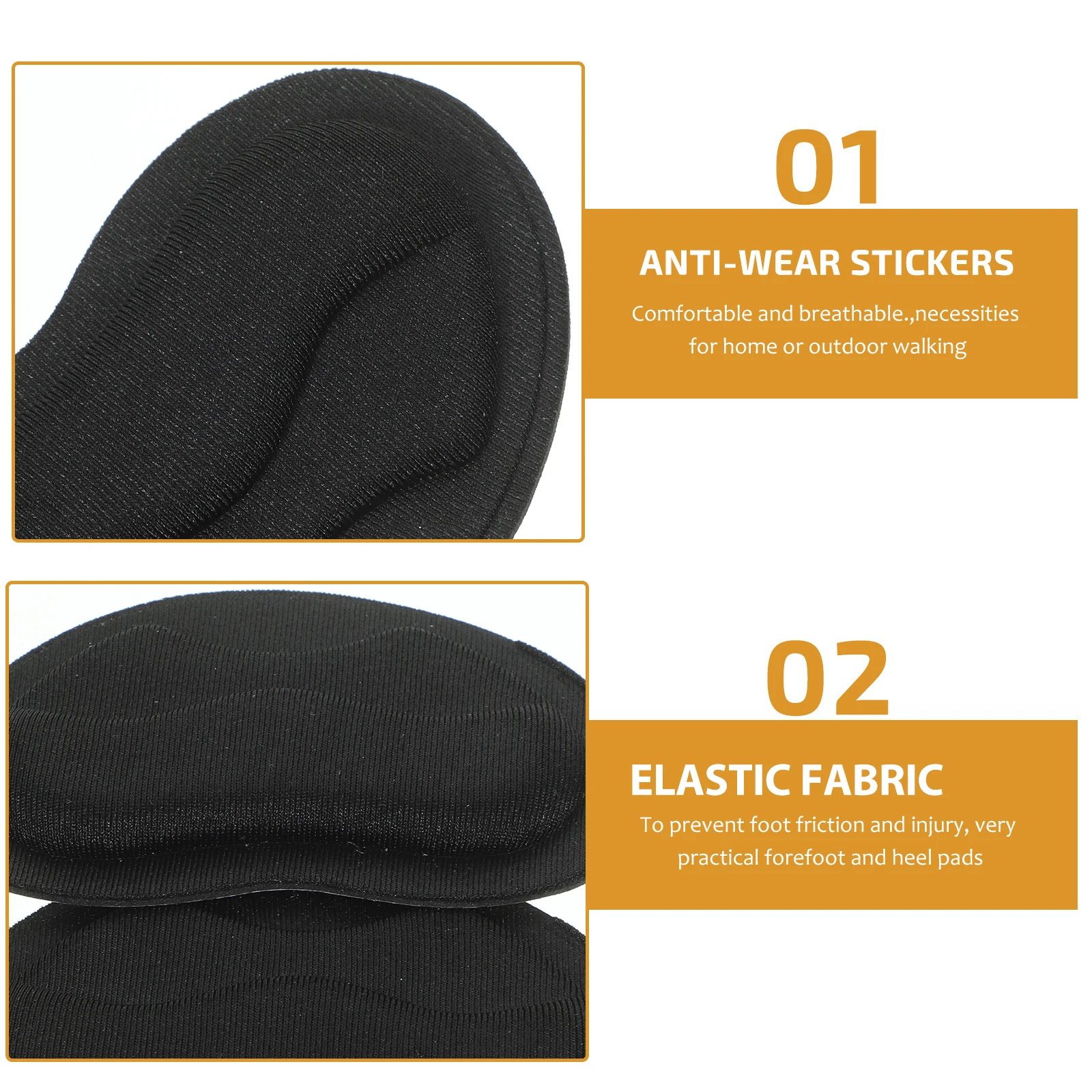 

3 Pairs Anti-Slip Pads Elastic Fabric Blister Prevention Shoe Inserts Liners For High Heels Boots Loose Shoes Replaceable Foot