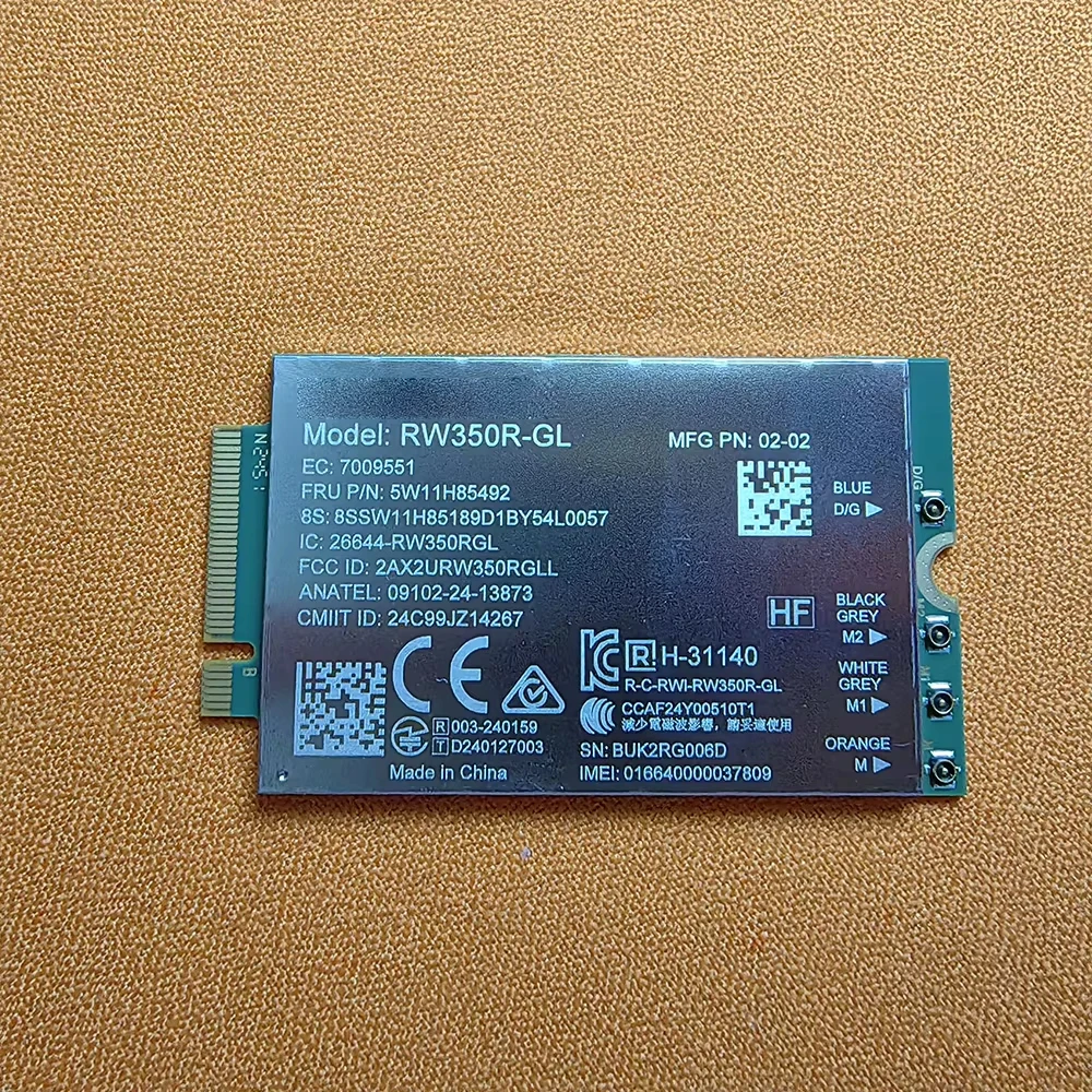

RW350R-GL 5G NR M.2 PCIe3.0 Module FRU 5W11H85492 WWAN Card For P16 Gen3 Laptop Magic Bay Studio