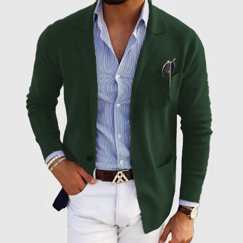 Płaszcz męski Jesienno-zimowa moda Slim Fit Brytyjski garnitur Casual Formal Blazer dla mężczyzn