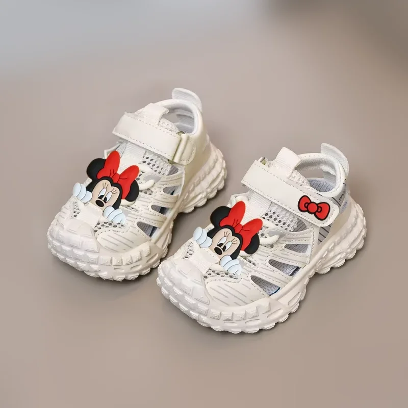 

Boy Girl Infant Baby Soft Sole Baotou Beach Shoes Minnie first walkers Mesh Mickey mouse Casual shoes Summer Sports Sandals
