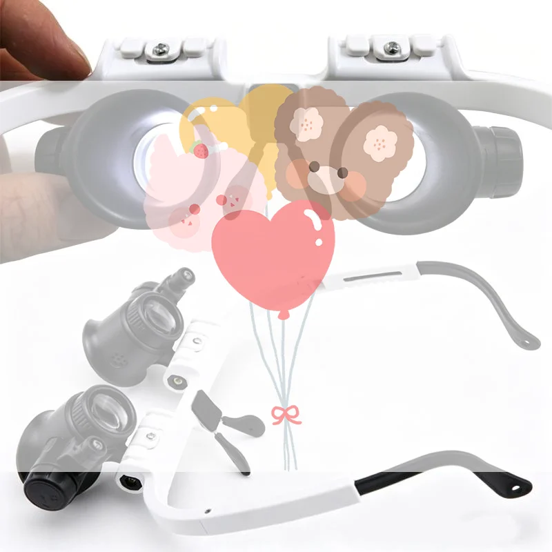 Magnifying Glass With LED Light Head-wearing Glasses Jewelry Loupe Welding Soldering Tools 8X 15X 23X