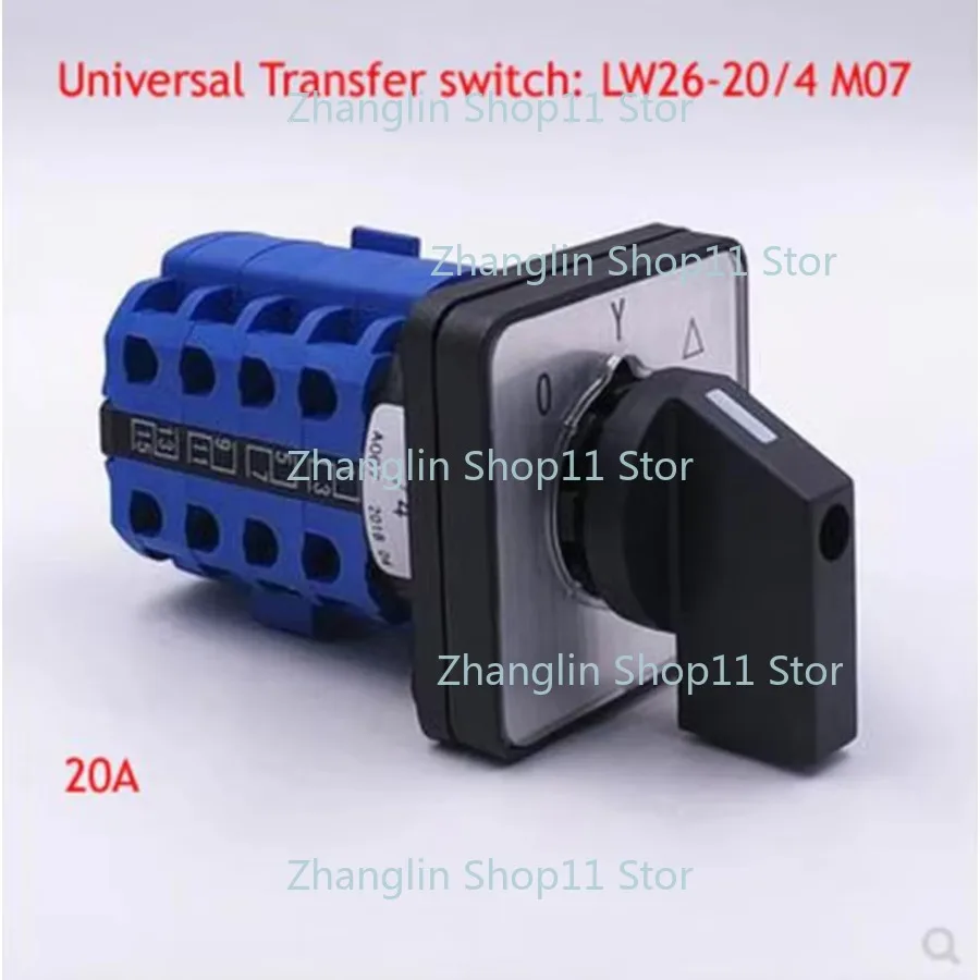 1pc LW26-20/4 M07 High And Low Speed Fast And Slow Motor Star Triangle Start Universal Switch Three Gears Four Sections