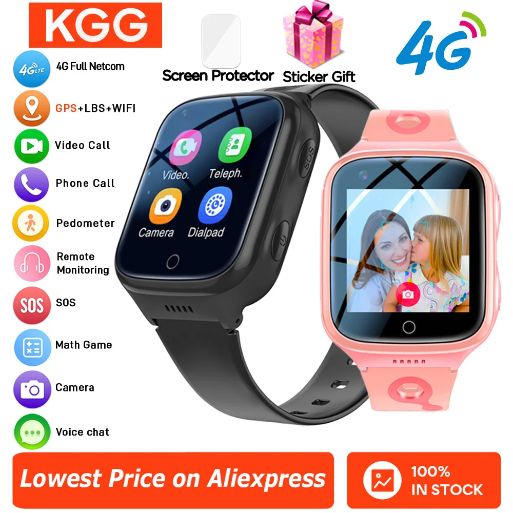 4G أطفال ساعة هاتف ذكي K9 GPS واي فاي الموقع SOS دعوة مرة أخرى مراقبة مكالمة فيديو كاميرا SmartWatch هدايا الأطفال بطارية 1000Mah