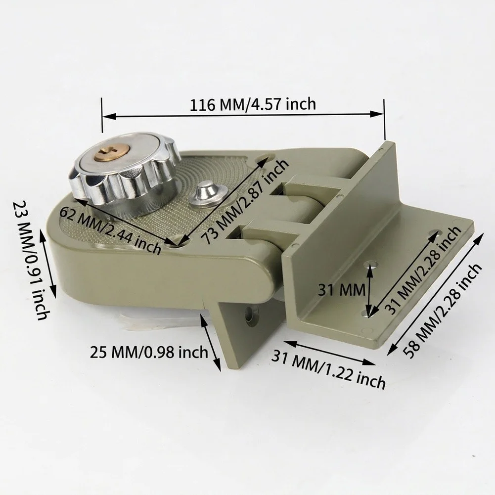 Double-Bolt Rim Lockset for Heavy-Duty - Left and Right Handed Sets with Strike Keepers and Keys - Zinc Alloy Green