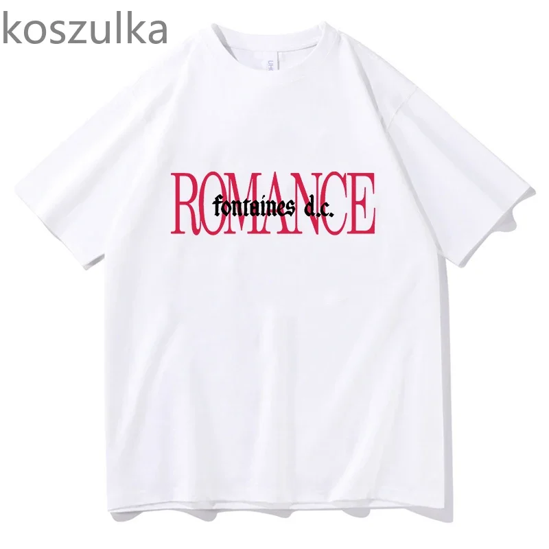 Fontaines D.C.Romance T-shirts Unisex Fans Printing High Quality Tee-shirt Fashion Tshirts Gothic Clothes Aesthetic Streetwear