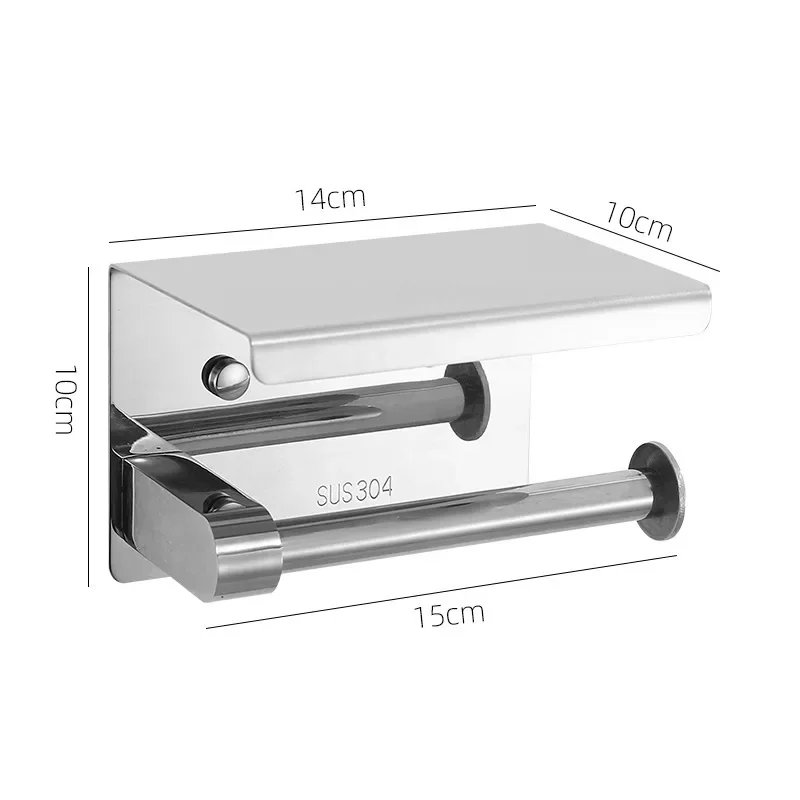 거치대 스테인레스 스틸 롤 페이퍼 거치대 변기 티슈 박스, 천공 없는 변기 페이퍼 거치대, 304 페이퍼 타월