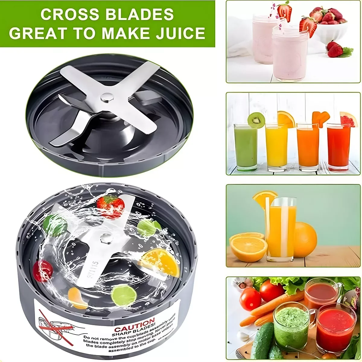 Blender Cup with Blade for NutriBullet 600W/Pro 900W Series Juice Cup 32oz Large Cup Extractor Gasket Blender Replacement Parts