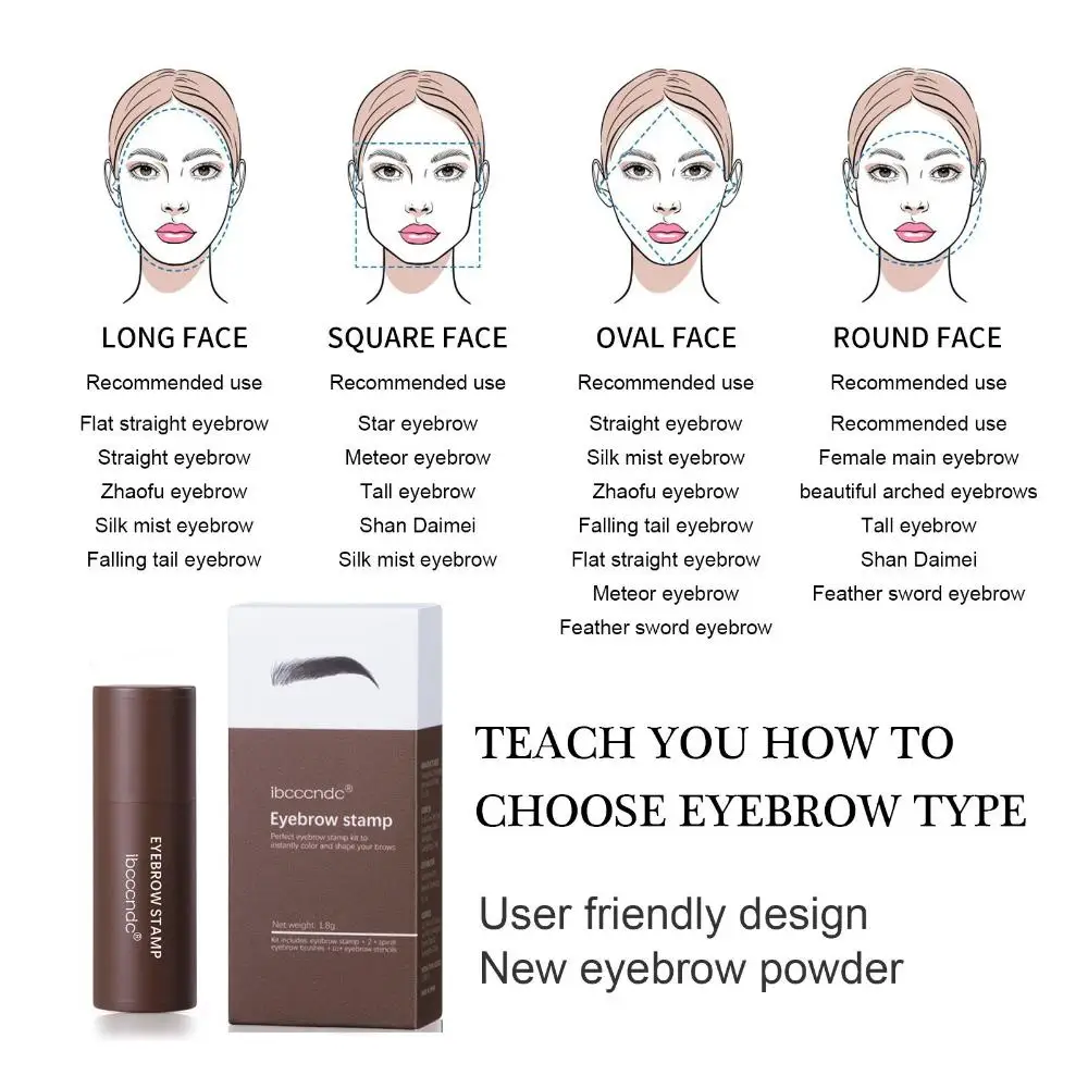 Lasting  ​ With 10 Kinds Reusable Eyebrow Stencils Waterproof Brow Stamp Shaping Kit Eyebrow Stamp Shaping Makeup Set One Step