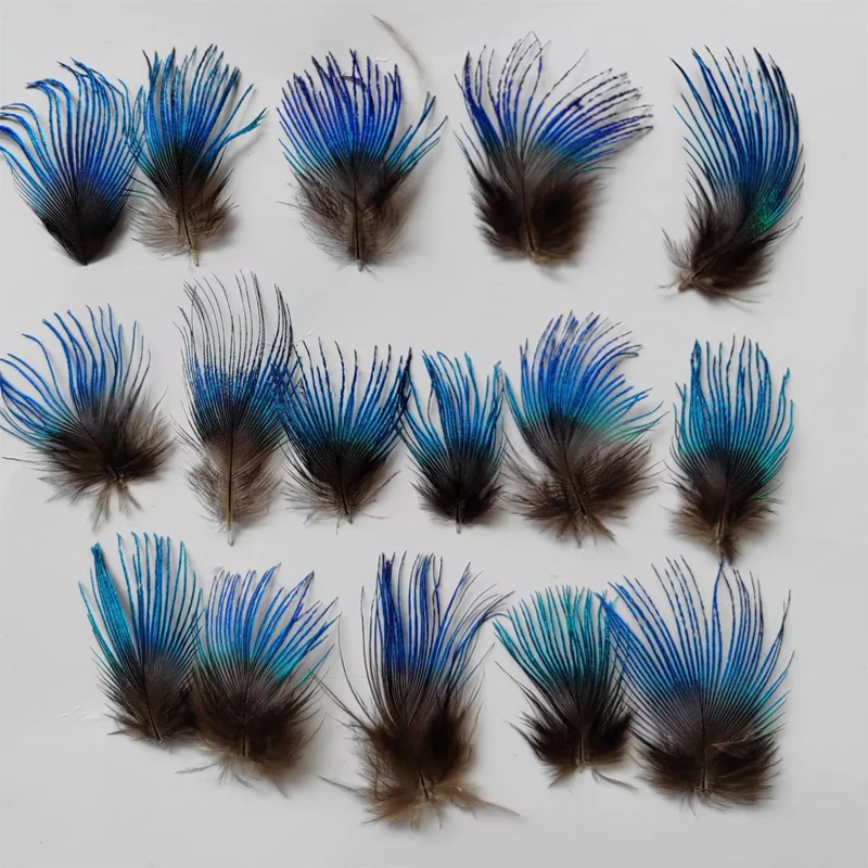 100pcs/Lot Approx 2.0-3.0cm  Vibrant Iridescent BLUE PEACOCK BODY PLUMAGE FEATHERS,Small Peacock feathers for Jewelry Making