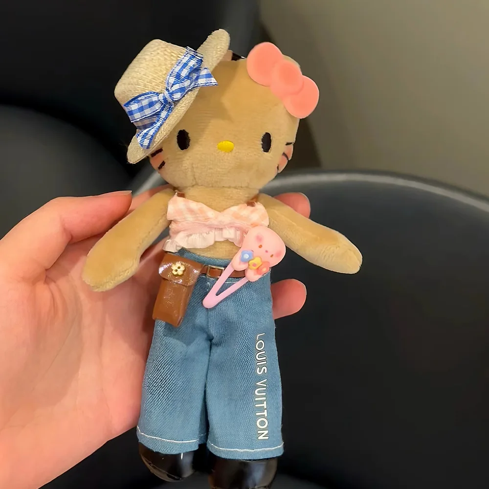

15cm/Cute black leather long-legged bag pendant new cartoon plush doll pendant girls gift