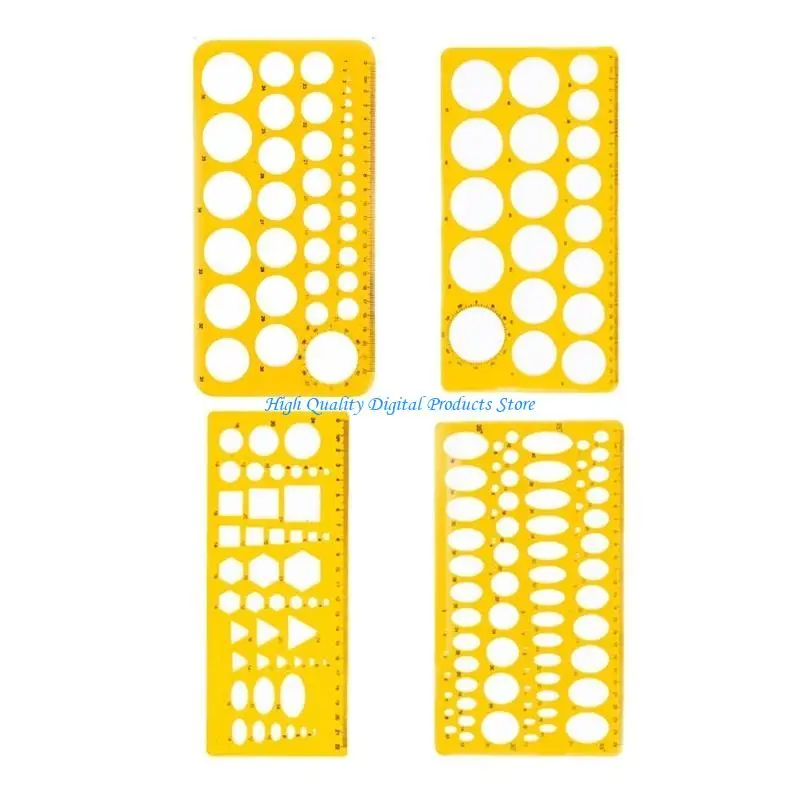U2JE Geometric Drawing Templates Stencils Clear Measuring Template Drawing Rulers