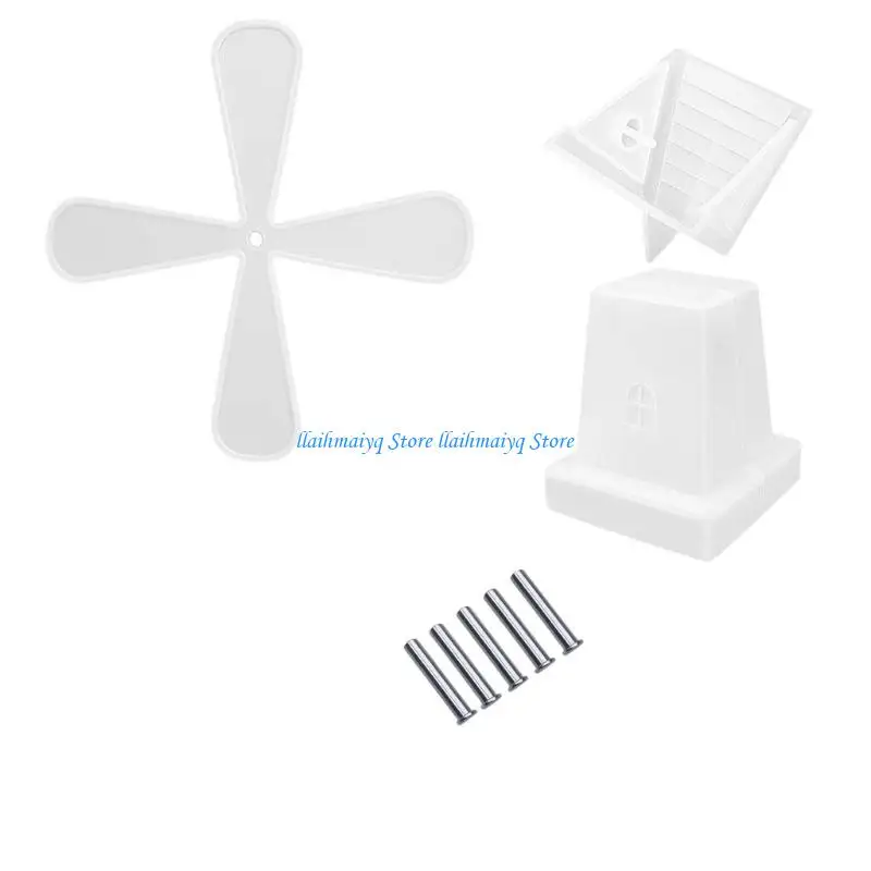 

573B Rotating Windmill Designs Silicone Mould DIY Crystals Epoxy Ornament Craft Set