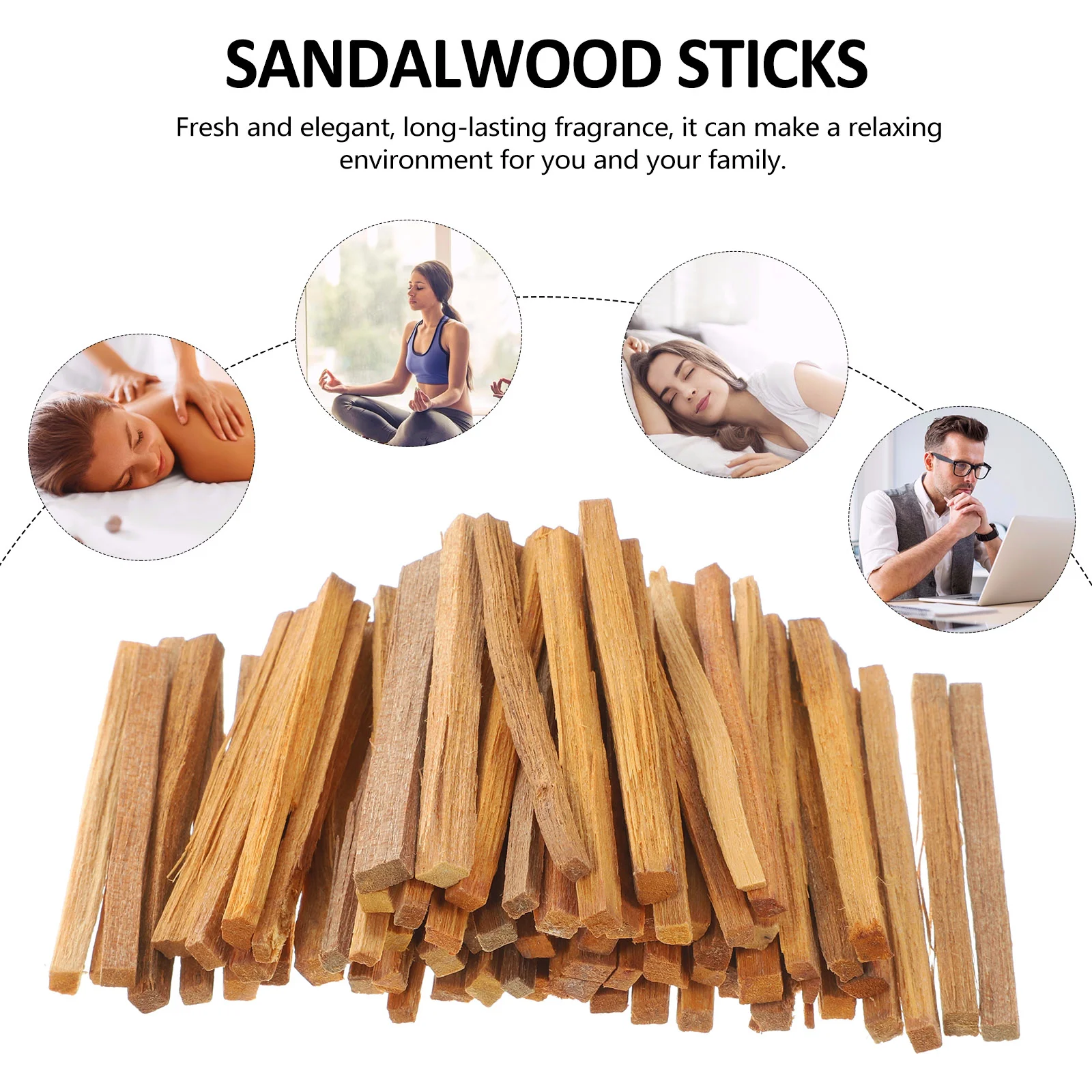 Sandalwood Sticks Incense Home Fragrance Heating Fragrant Natural Mediation Supplies