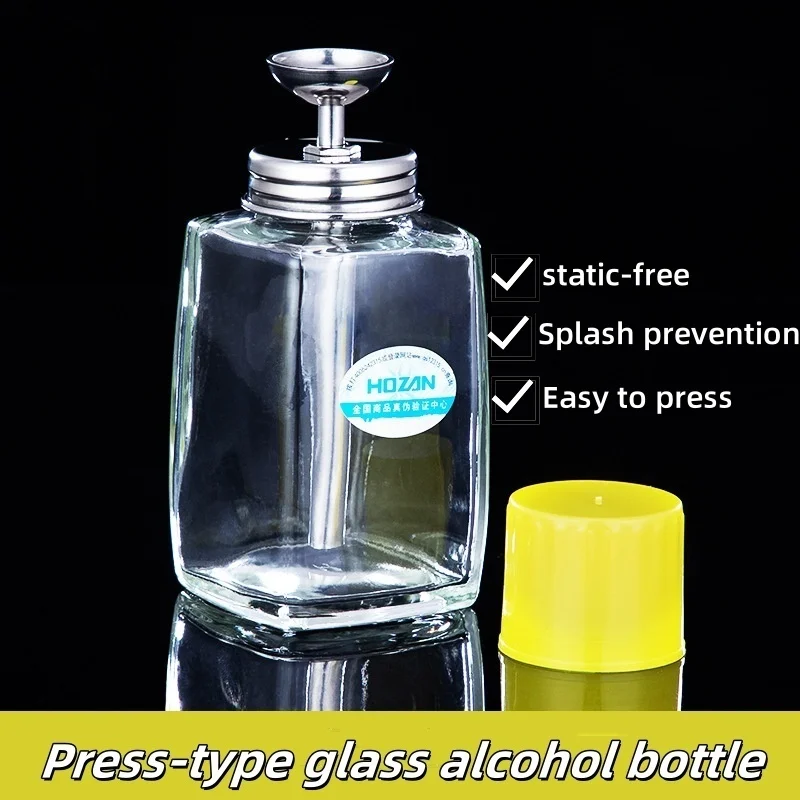 Glass Liquid Alcohol Press Empty Container Bottle Portable Acrylic Gel Polish Cleaner Remover Dispenser Pump Storage Bottle