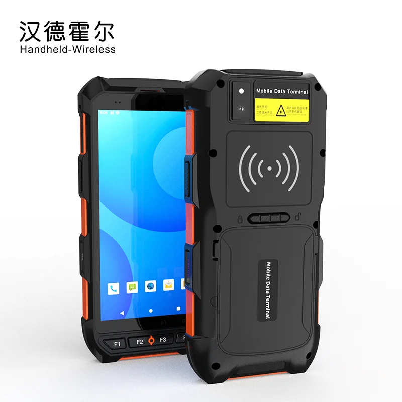 Android 13 RFID Rugged Pda Handheld 5.5inch Data Collection Terminal 860-960 Mhz Uhf Rfid Reader With 2d Barcode Scanner