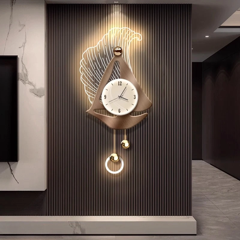 

Modern Luxury Living Room Clock Background Wall Decoration Digital Wall Clock Creative Design Hanging Painting Wall Watch Mute